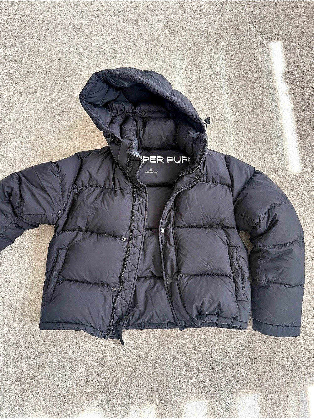 Aritzia The Super Puff Black Puffer Jacket Size Small
